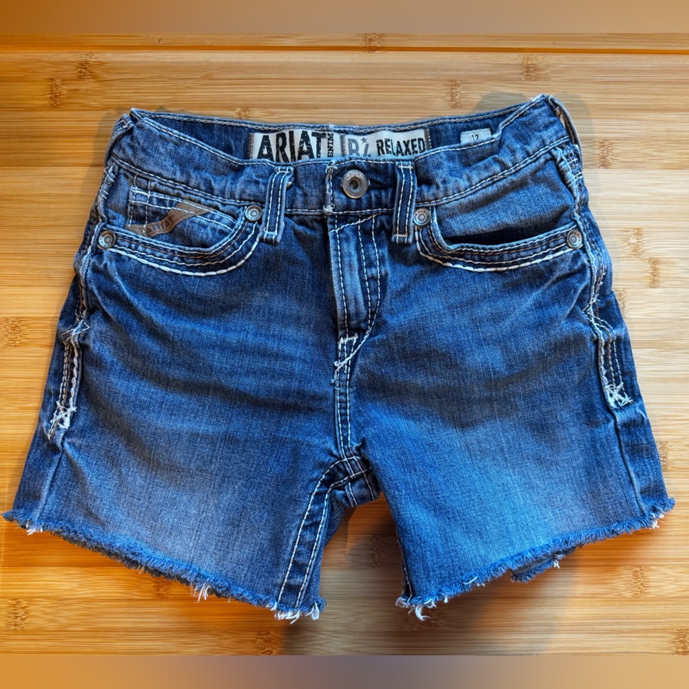 Ariat Kid’s Distressed Blue Cropped Jean Shorts